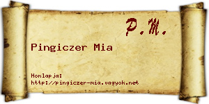 Pingiczer Mia névjegykártya
